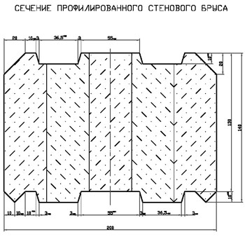 Сечение профилированного стенового бруса